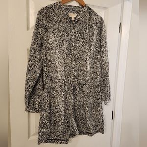 Michael Kors Long Sleeve Button Down Shorts Romper Size XL